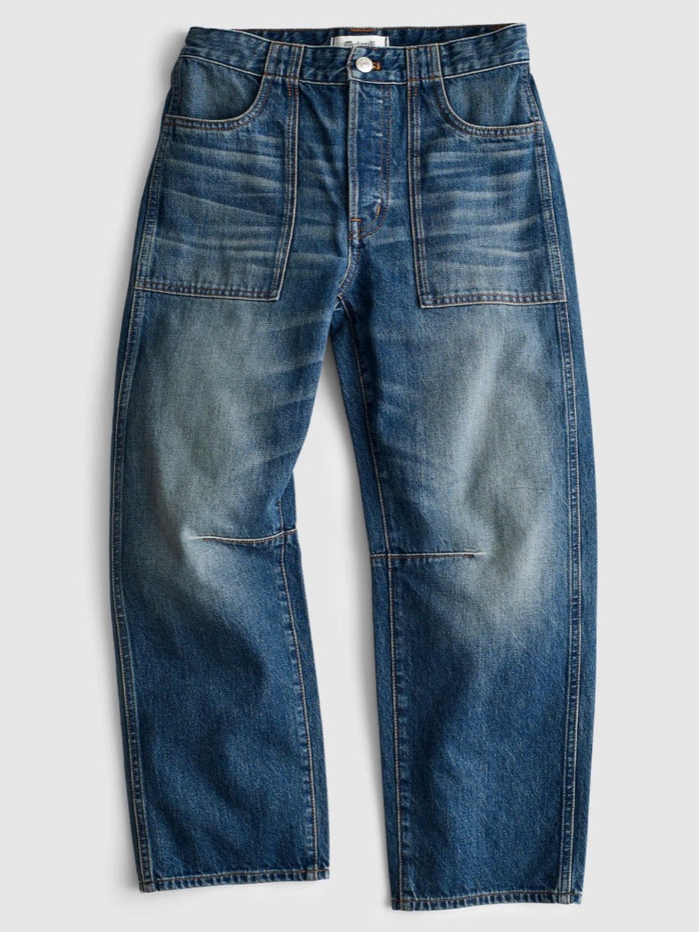 MADEWELL - Petite Darted Utility Barrel Leg Jean - Irmo Wash - 29/Petite